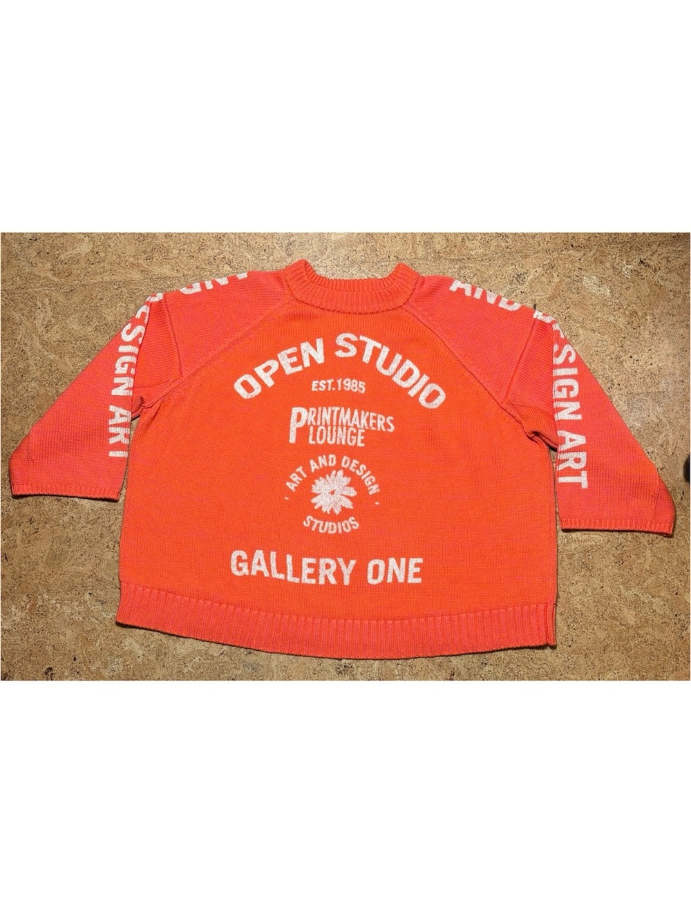 Pilcro Anthropologie Graphic Printed Crewneck Sweater In Orange/Pink Sz 3X